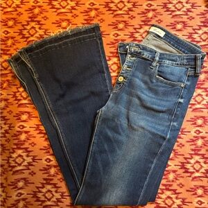 KanCan Dark and Light Blue Flare Jeans